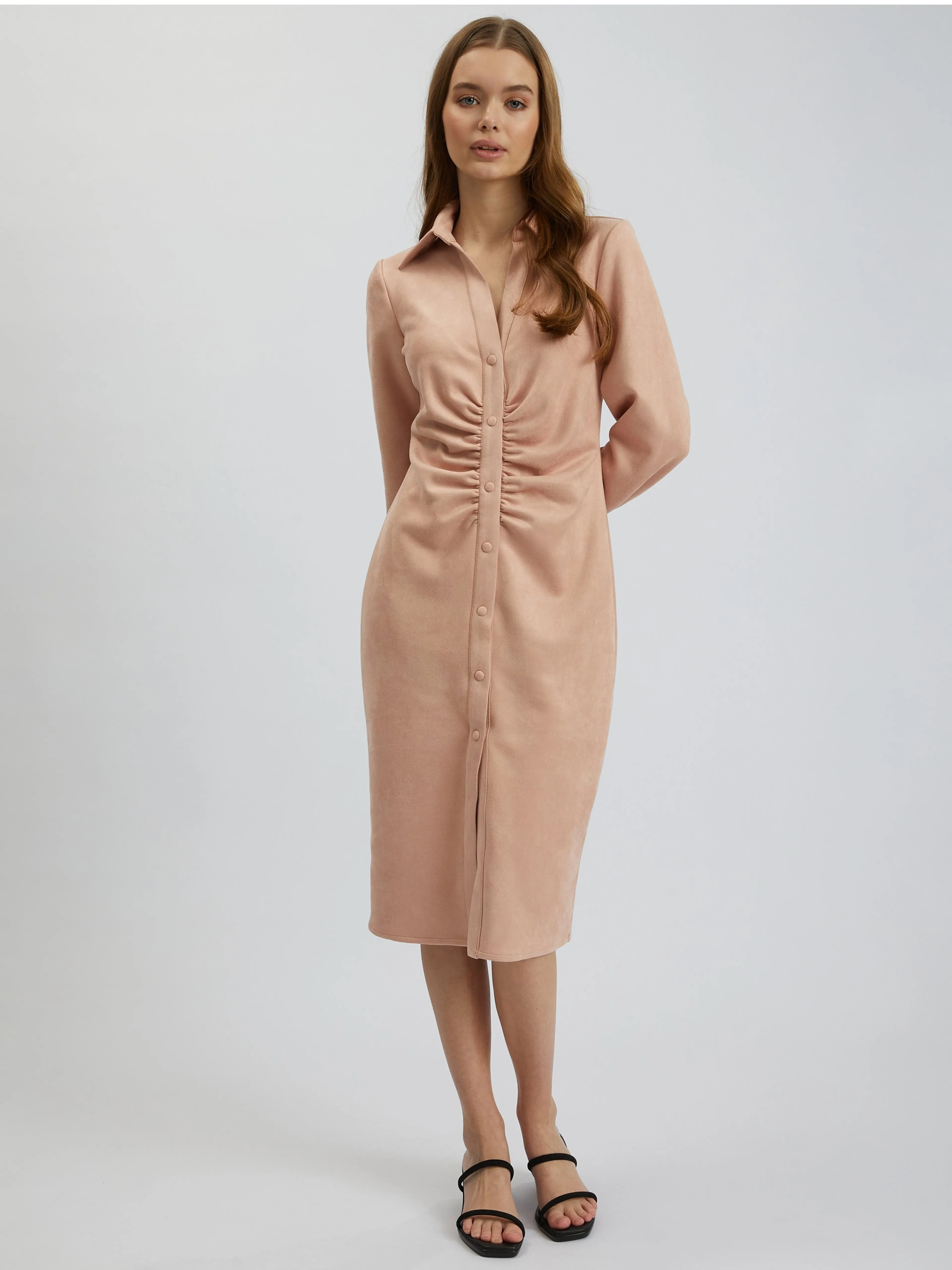 Hellrosa Damen Etuikleid Wildleder ORSAY