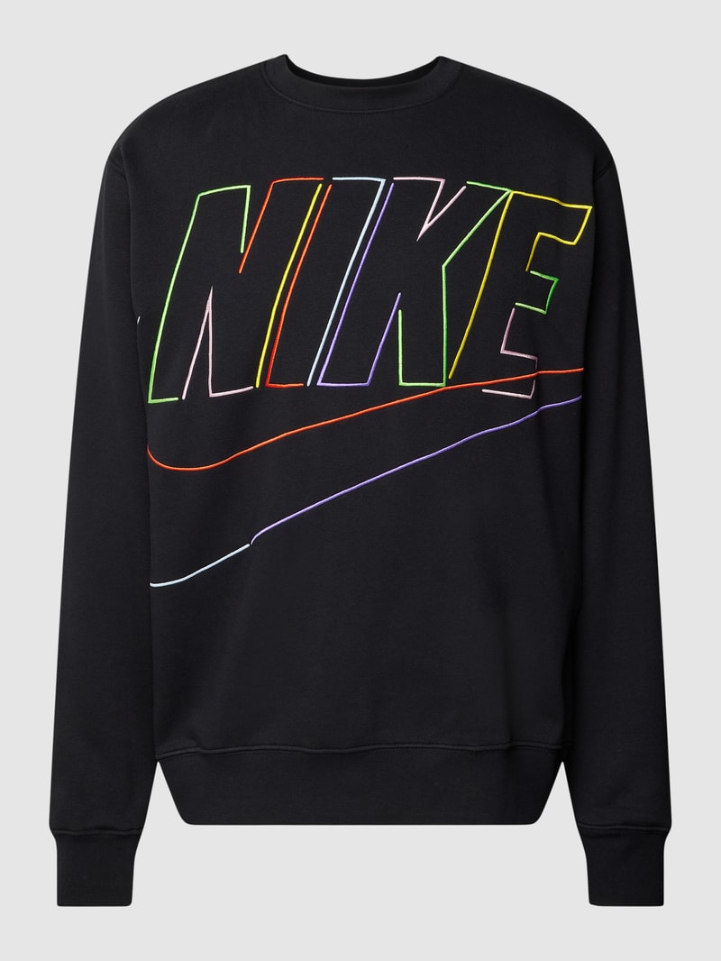 Sweatshirt mit Rundhalsausschnitt in schwarz
