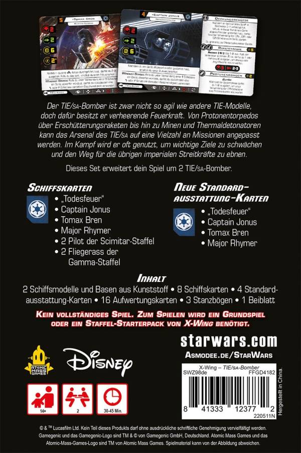 Star Wars: X-Wing 2. Edition - TIE/SA-Bomber (Erw.)