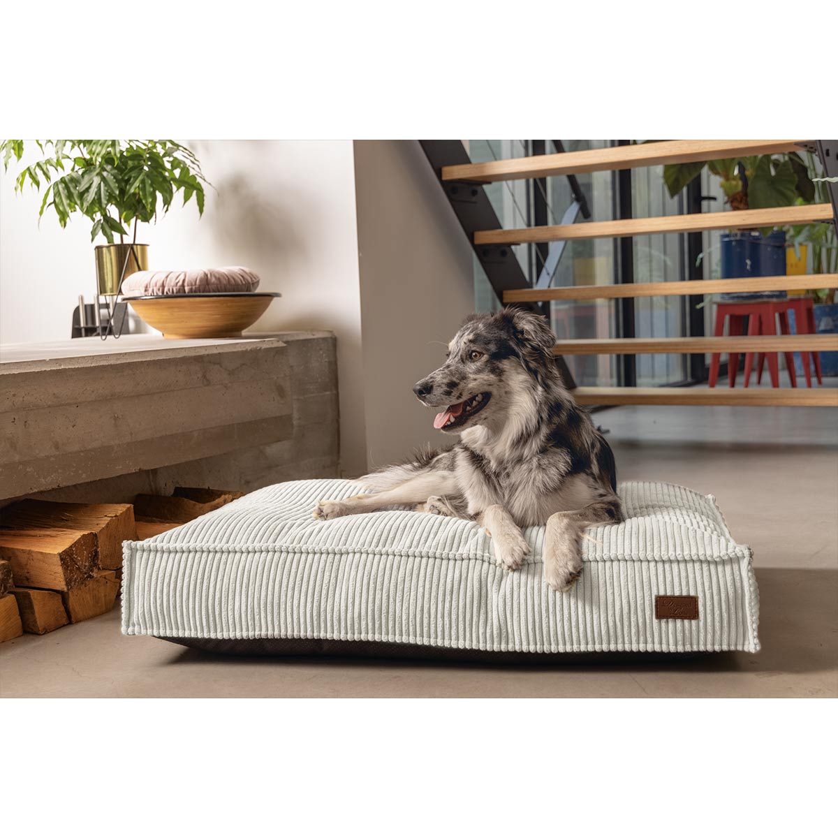 Designed by Lotte Hundekissen Ribbed Hellgrau kaufen bei ZooRoyal