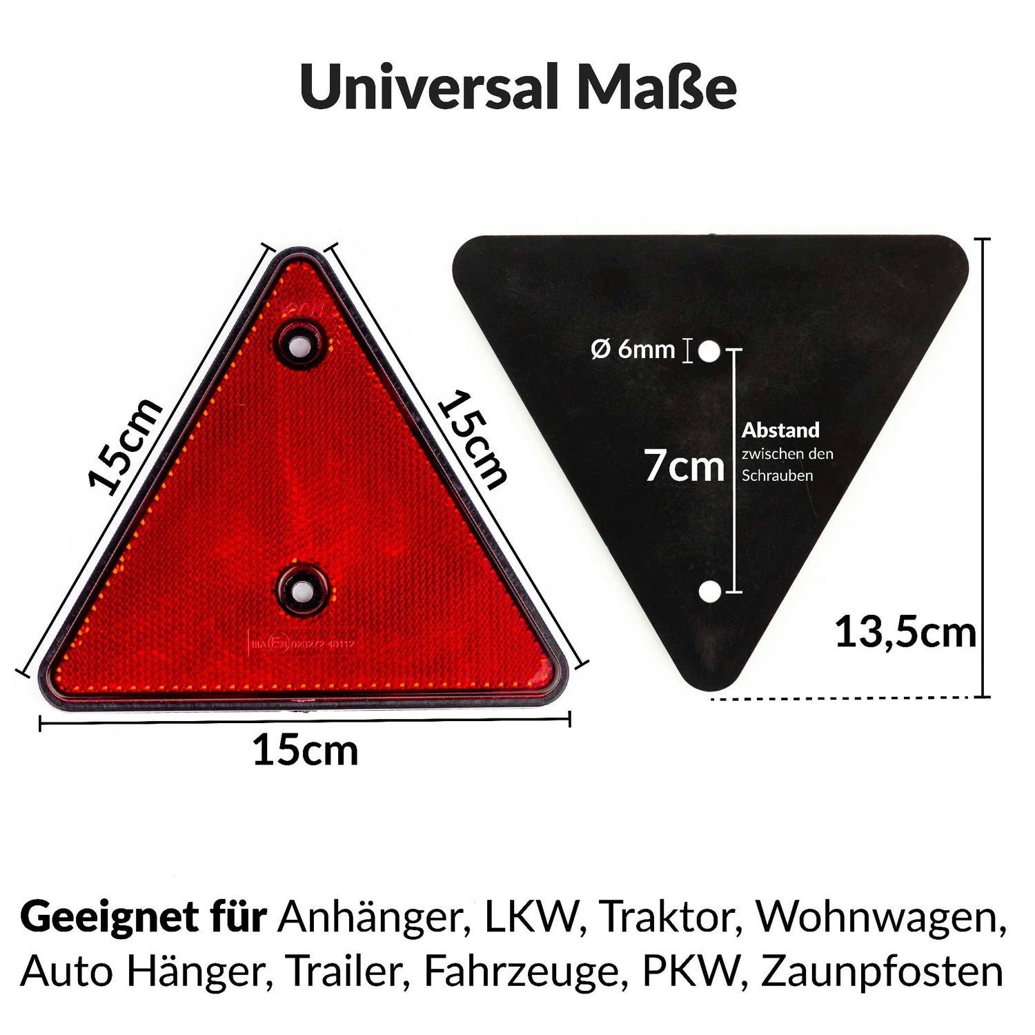 Upgrade4cars PKW-Anhänger Reflektor, 2 Stück, E24 Prüfzeichen