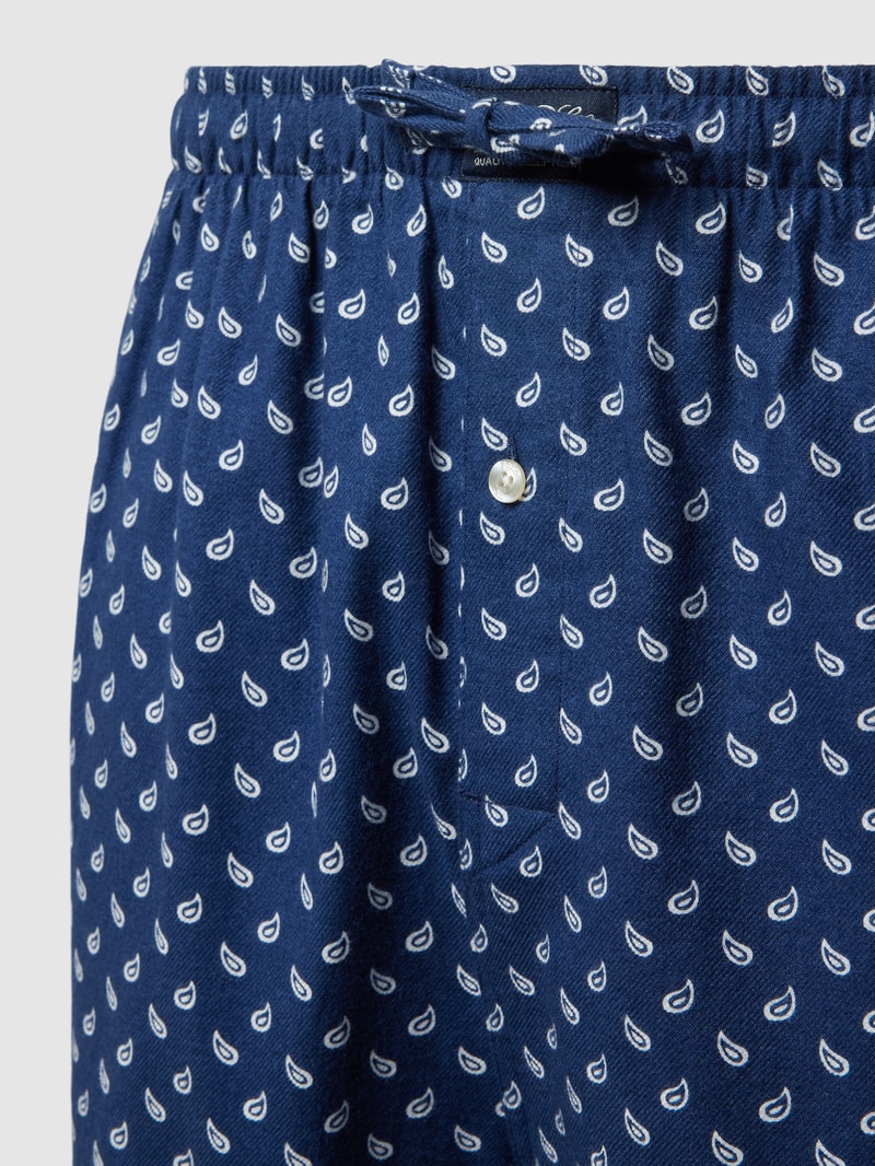 Pyjama-Hose mit Allover-Muster in dunkelblau