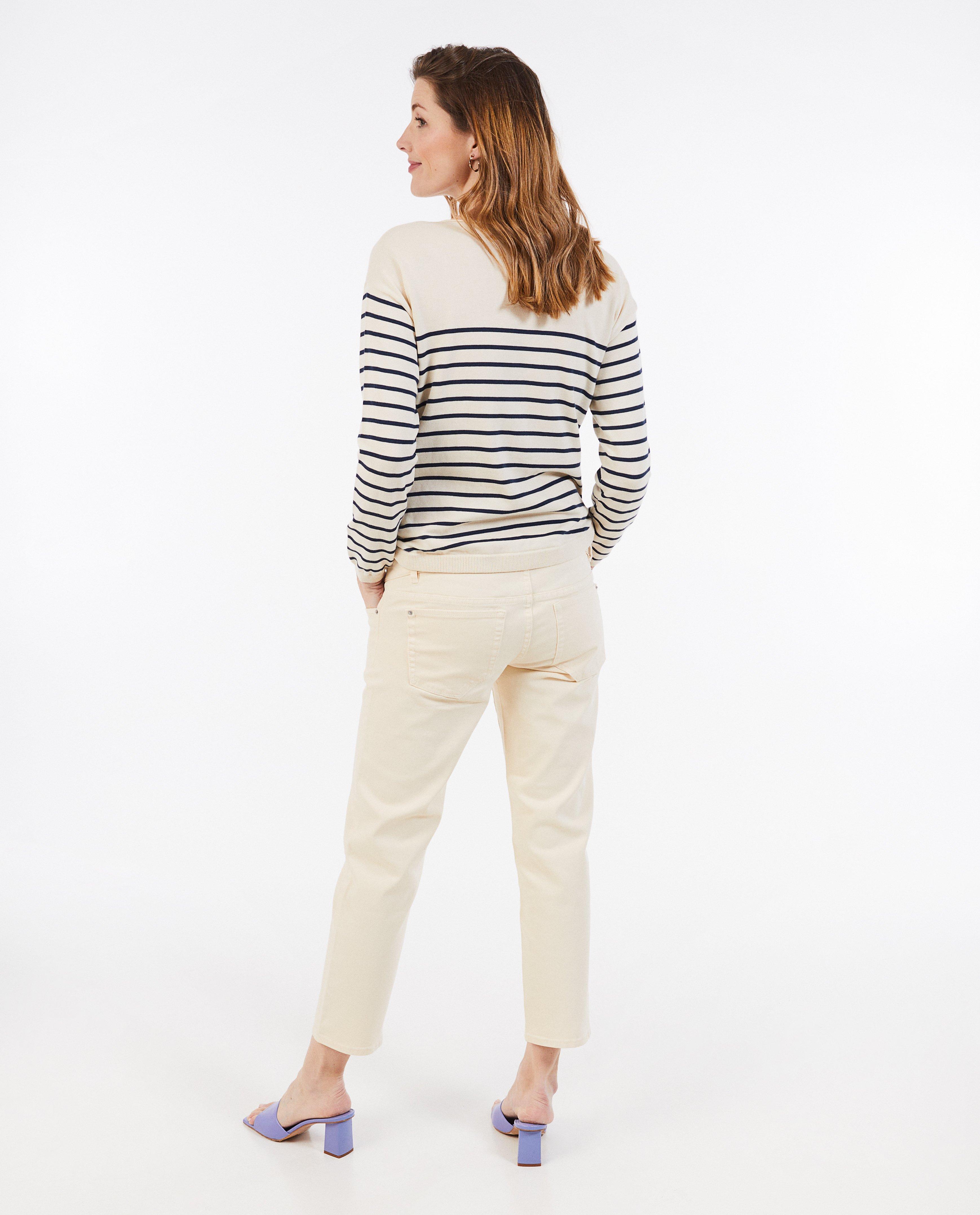 Atelier Maman Beige kismama farmernadrág fehér