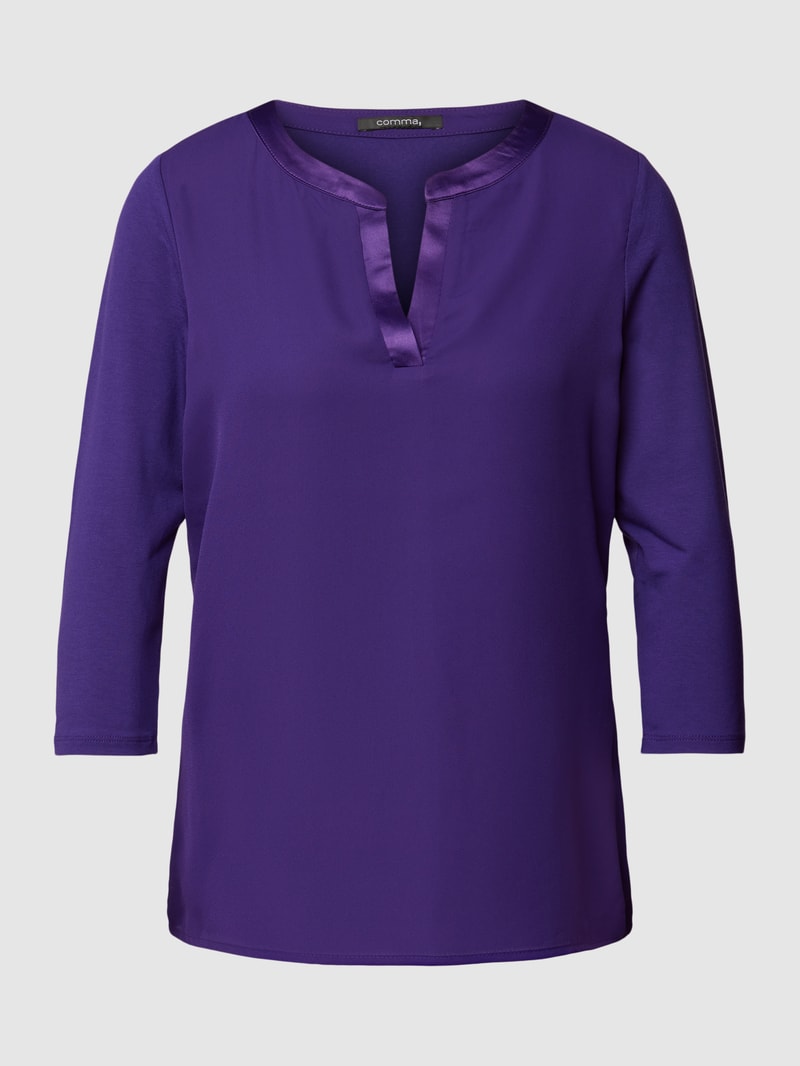 Blusenshirt mit V-Ausschnitt in lila