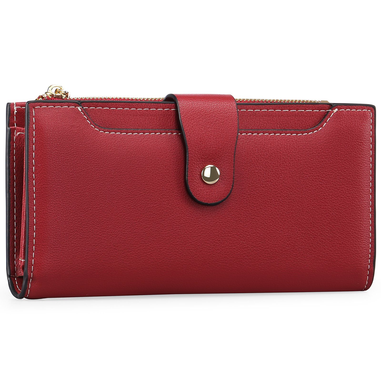 CALIYO Brieftasche Damen Geldbörse Kupplung 20 Kartensteckplätze Halter Organizer, Damen Geldbörse mit Große Kapazität Innentasche passt 6,1 '' Handys