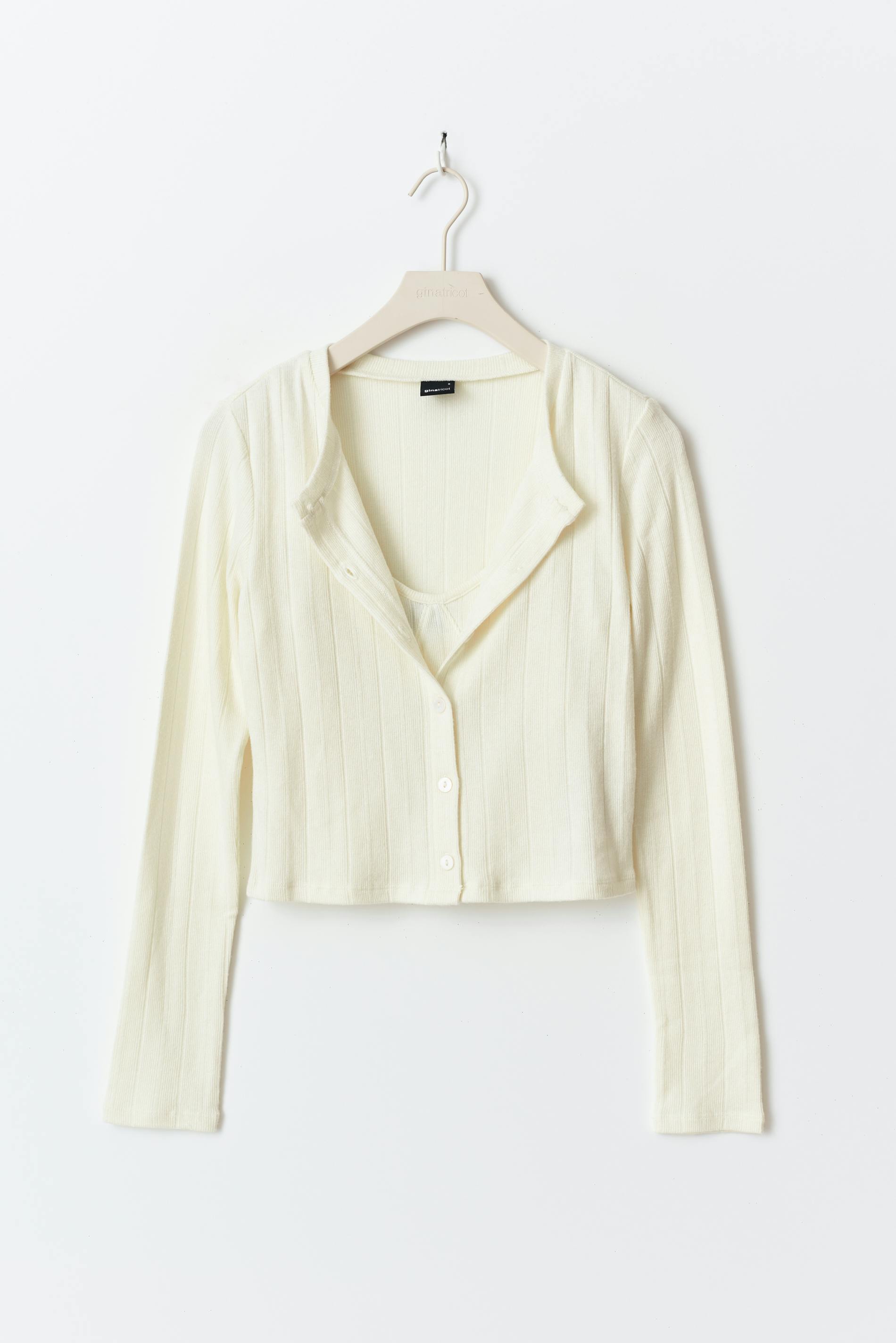 Rib cardigan set