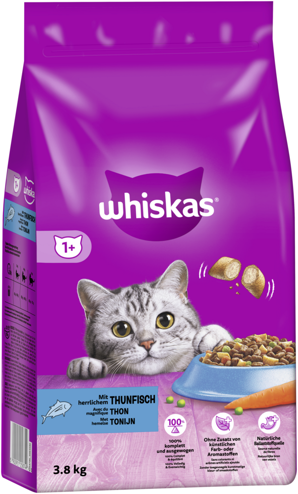 Whiskas Trockenfutter Beutel 1  mit Thunfisch 3,8kg