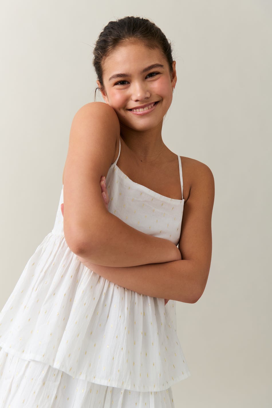 Y lurex frill dress