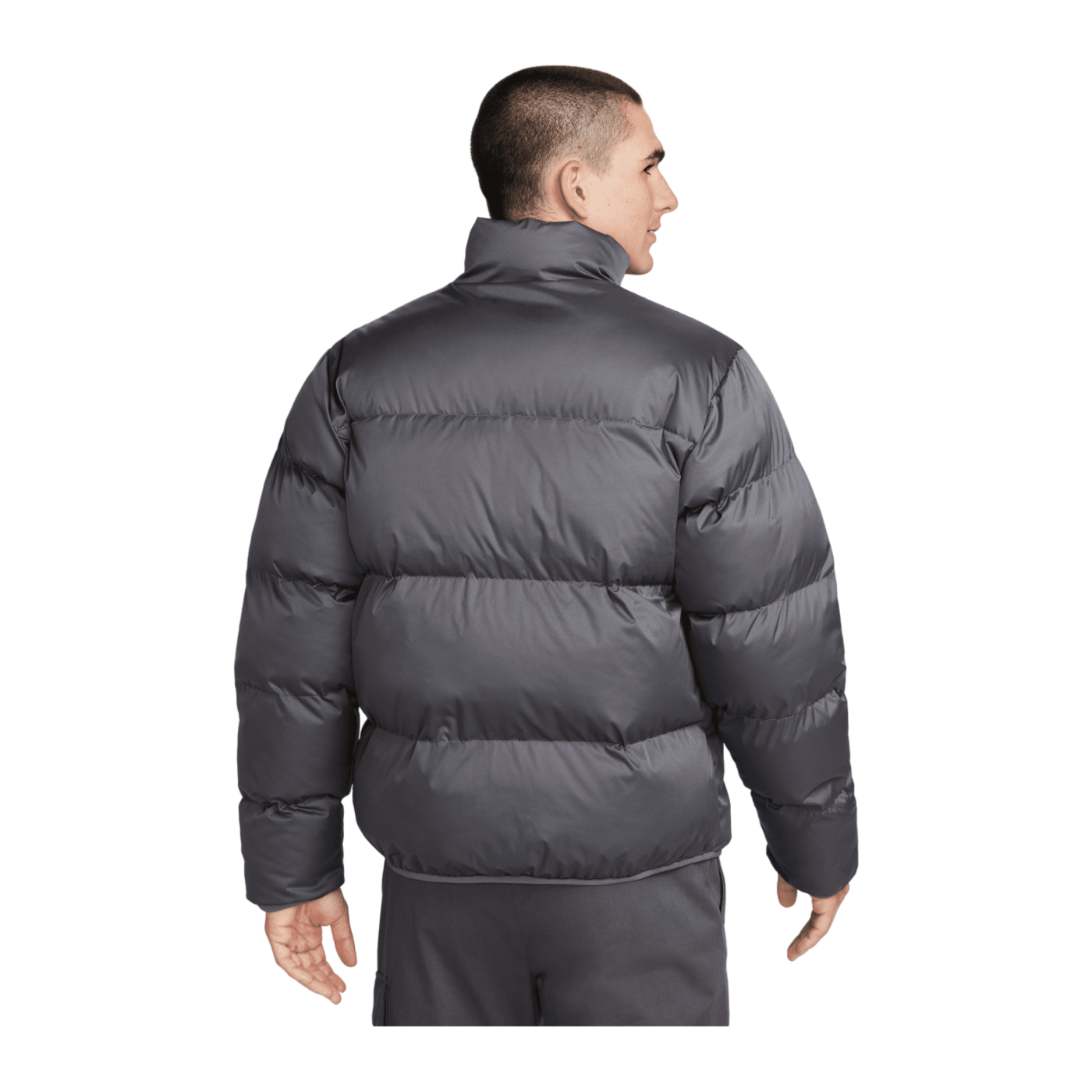 Nike Club Puffer Jacke Grau Weiss F068