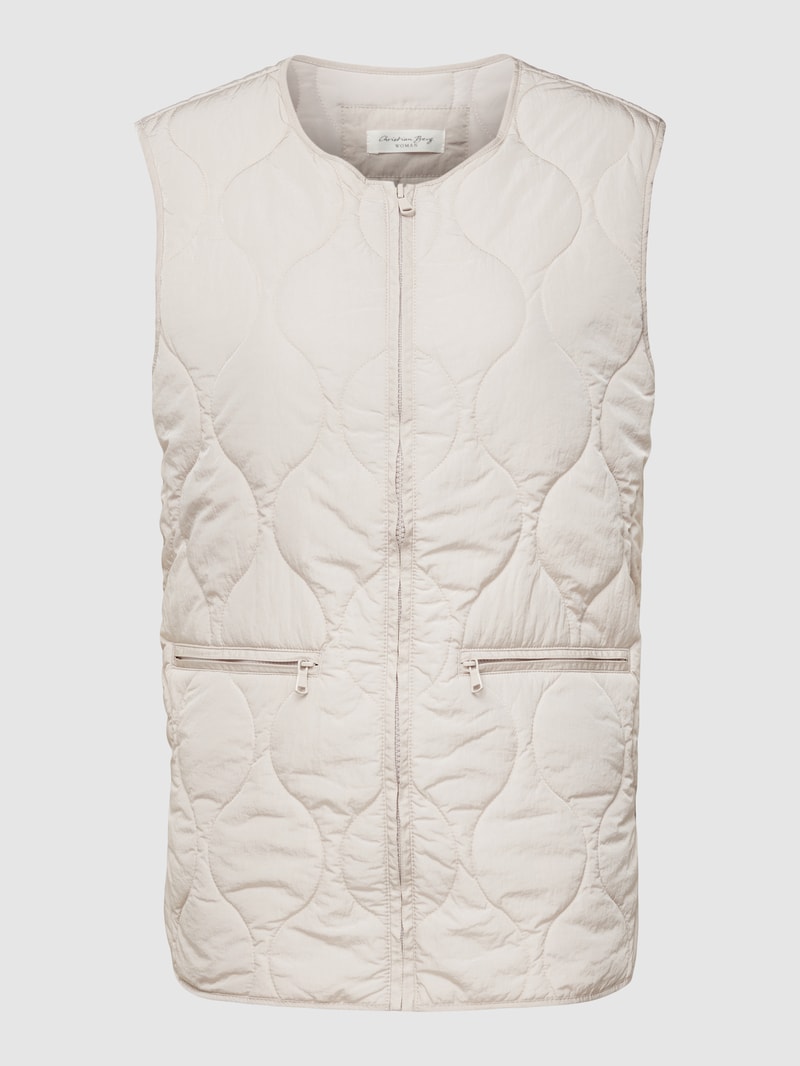 Steppweste mit Reißverschlusstaschen in offwhite