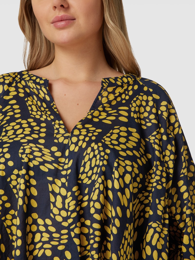 PLUS SIZE Tunika mit Allover-Muster Modell 'POP SAFARI' in dunkelblau