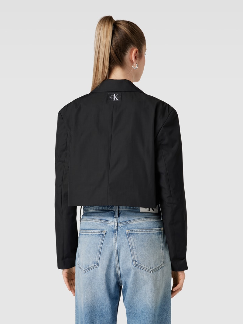 Crop Blazer mit Reverskragen in black