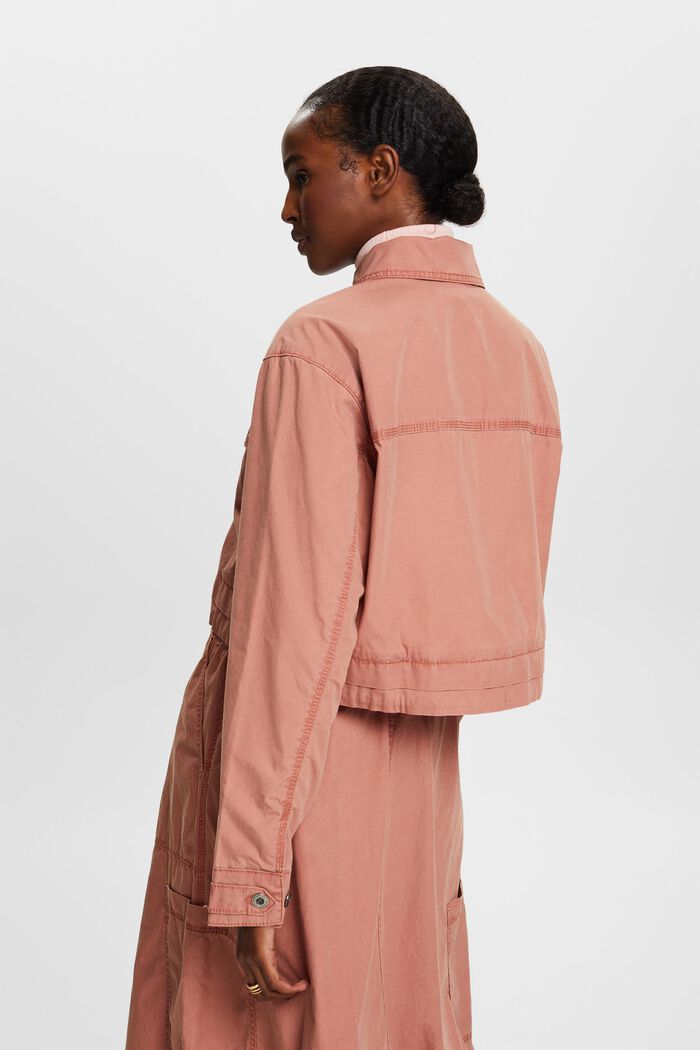 Cropped-Jacke aus Baumwollcanvas zum Binden