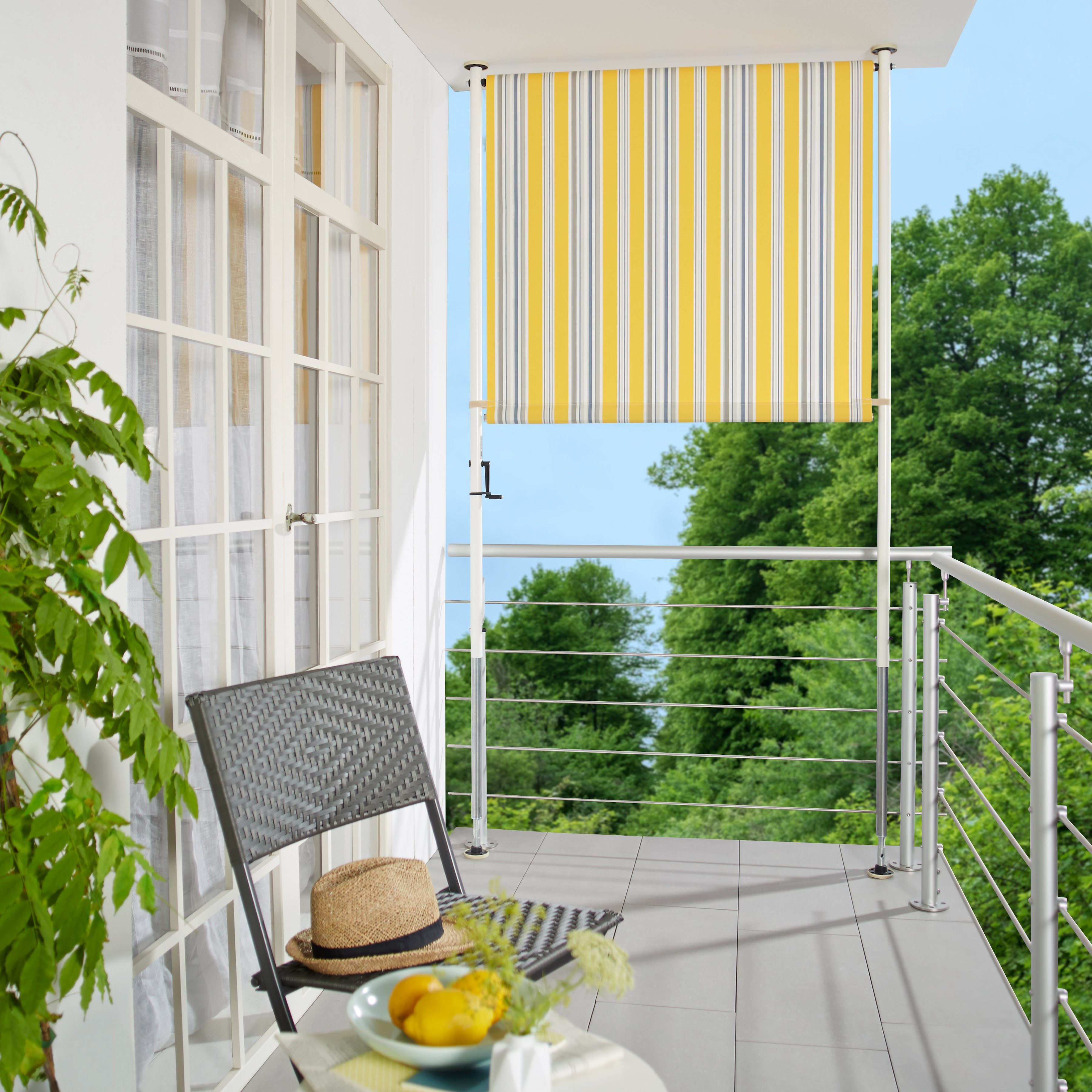 Angerer Freizeitmöbel Klemm-Senkrechtmarkise gelb/grau, BxH: 120x225 cm