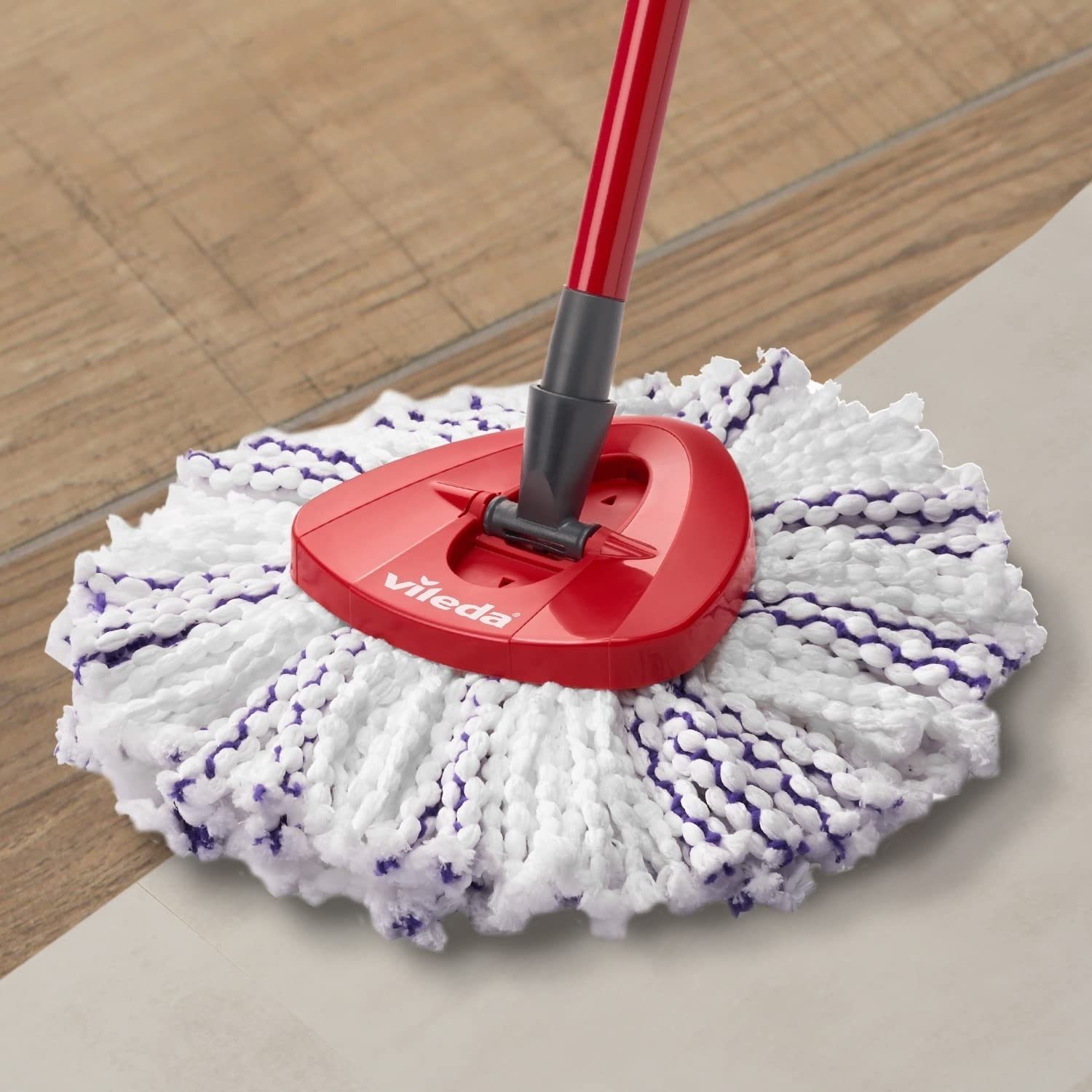 Vileda Wischmopp Vileda TURBO 3in1 Ersatzbezug, Mop, 1er Pack, Bodenwischer, Ersatz, Refill, Hartböden, lila weiß