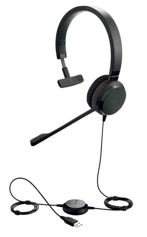 Jabra Evolve 30 II MS Mono Verkabelt Kopfbügel-Headset Telefon-Headset Kopfbügelmodell mit Geräuschunterdrückung USB Typ A, 3,5 mm Klinke mit Mikrofon Schwarz