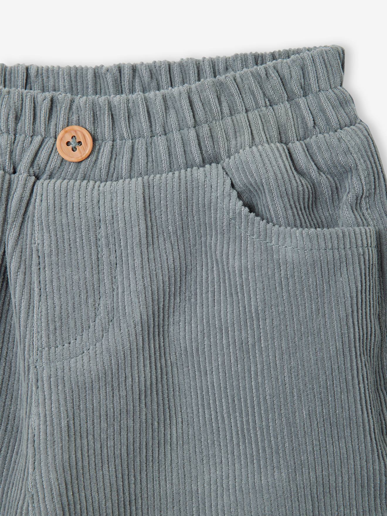 Pantalon bébé en velours côtelé taupe