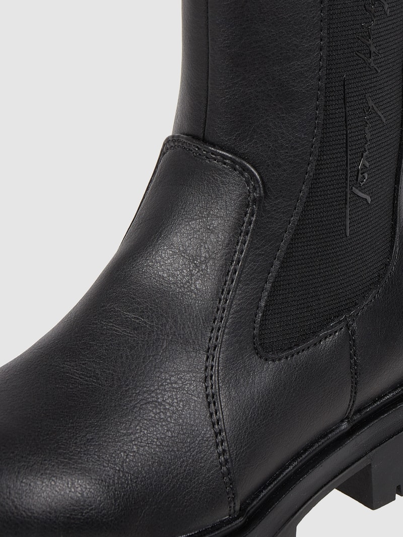 Chelsea Boots in Leder-Optik Modell 'Ashlyn' in schwarz