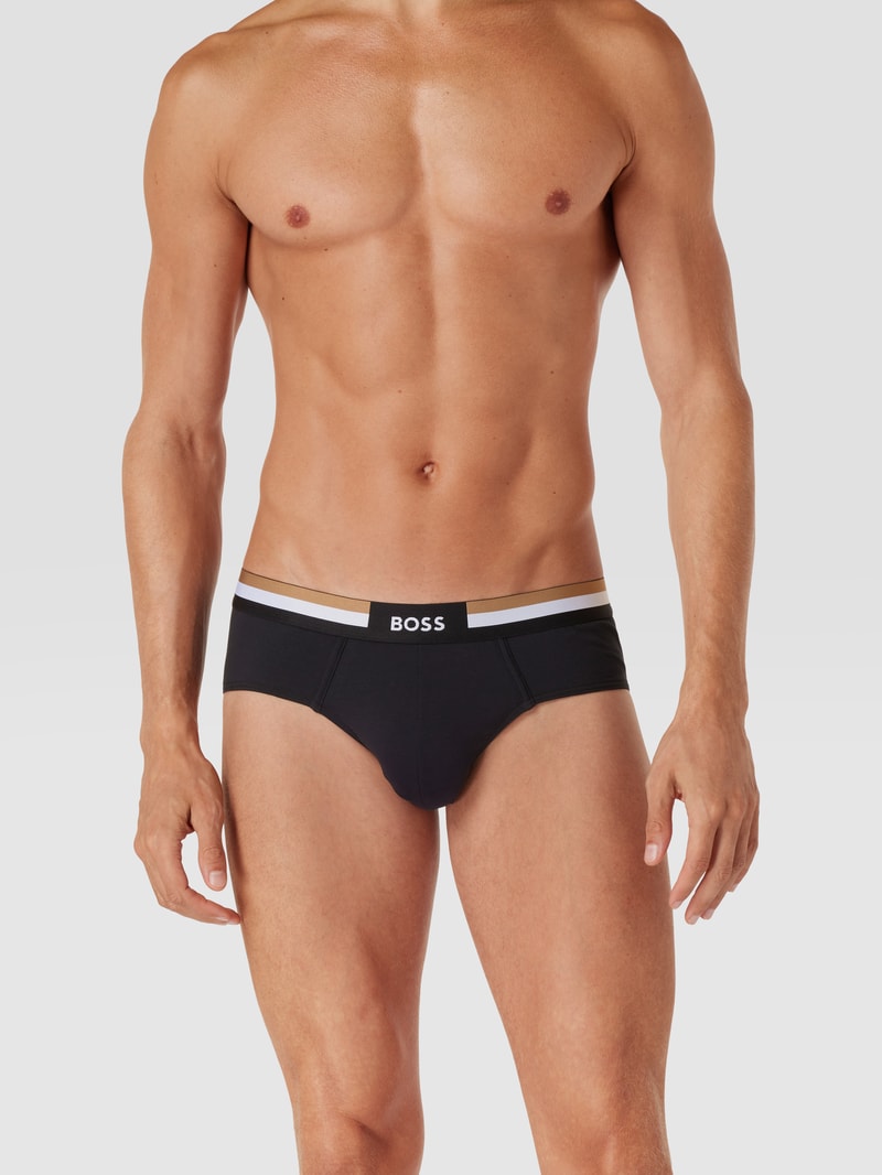 Slip mit Logo-Bund Modell 'Motion' in schwarz