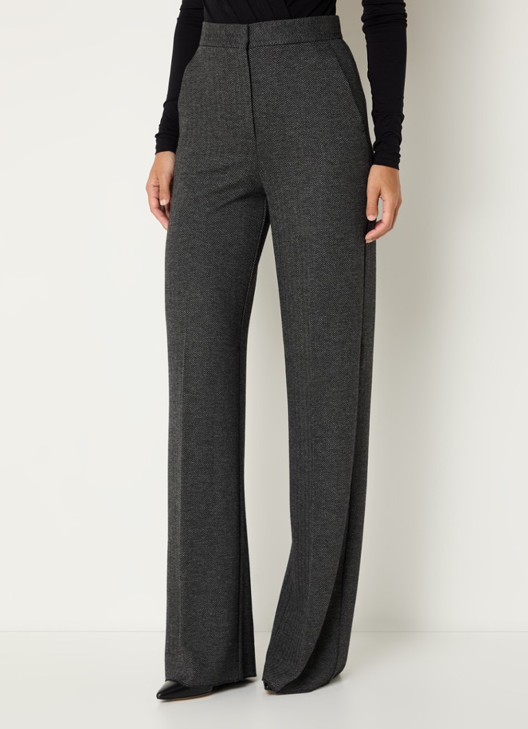 MaxMara Angora high waist loose fit trousers in wool blend