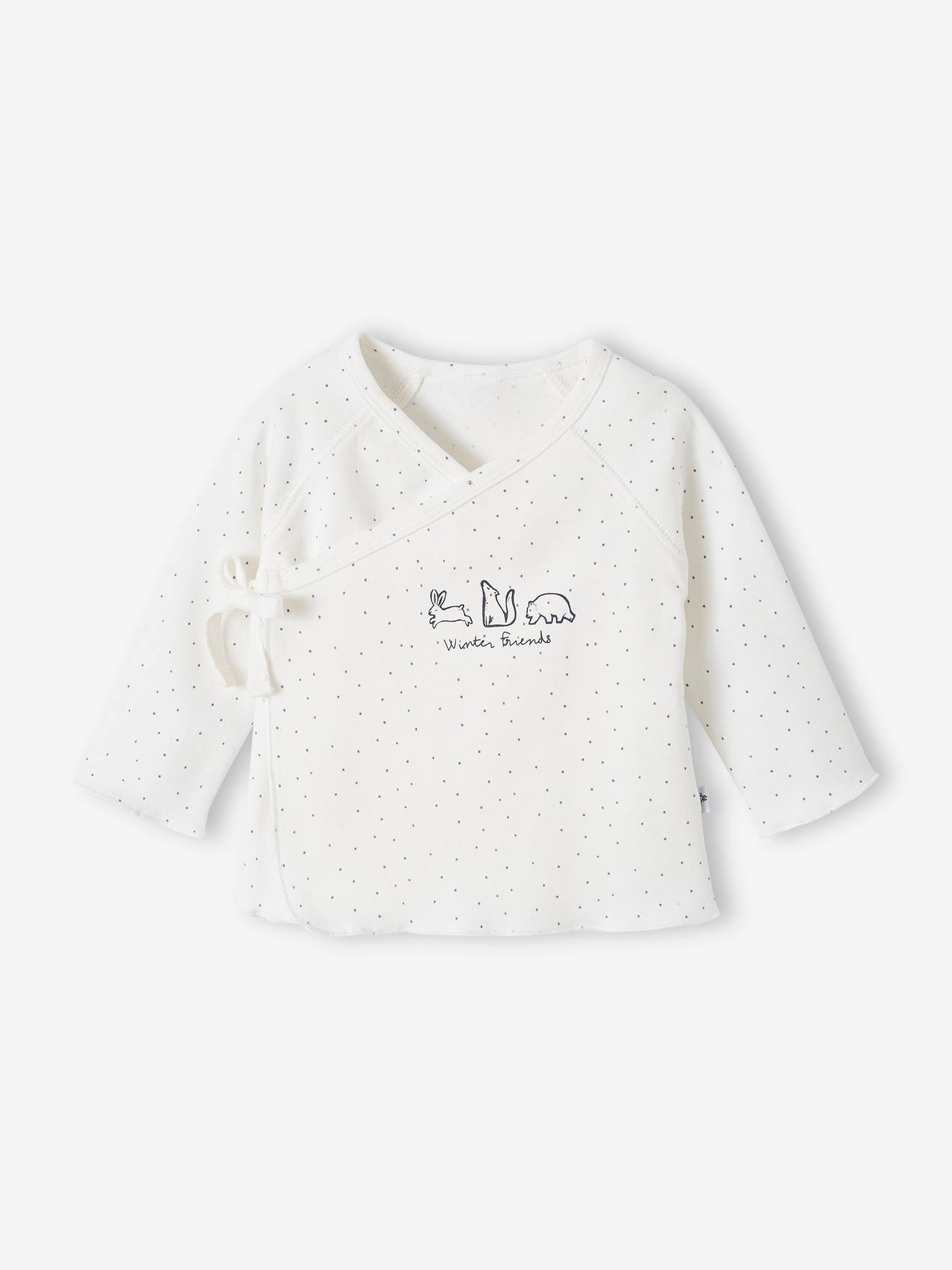 Vertbaudet Baby Wickeljacke, Bio-Baumwolle Oeko-Tex - weiß bedruckt
