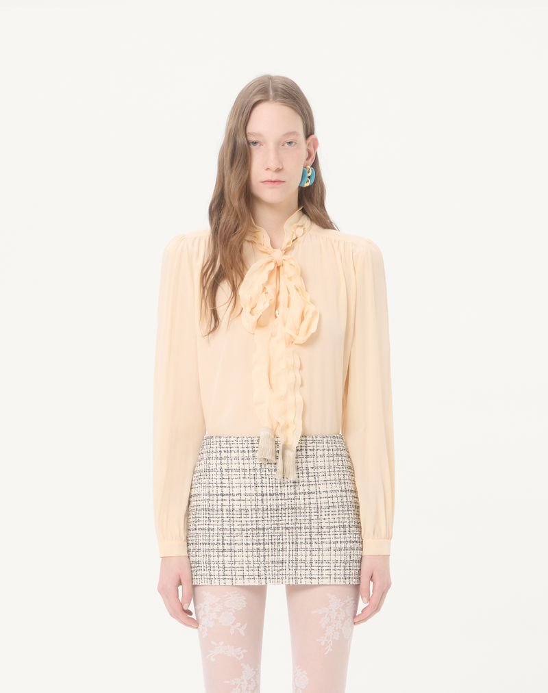 Camisa de crepe de chine
