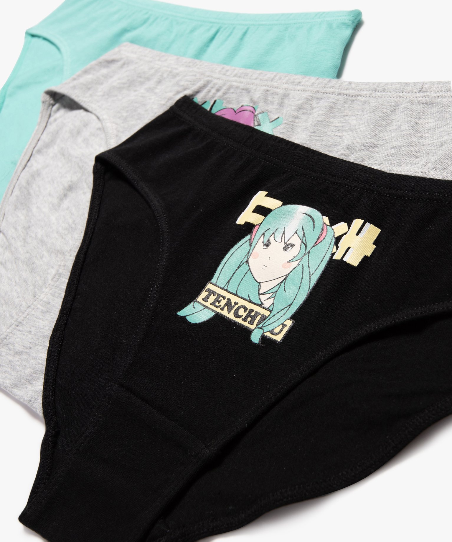 Culottes à motif manga en coton extensible fille (lot de 3) multicolore | GEMO