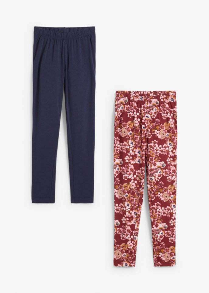 Mädchen Leggings mit Blumendruck (2er Pack)