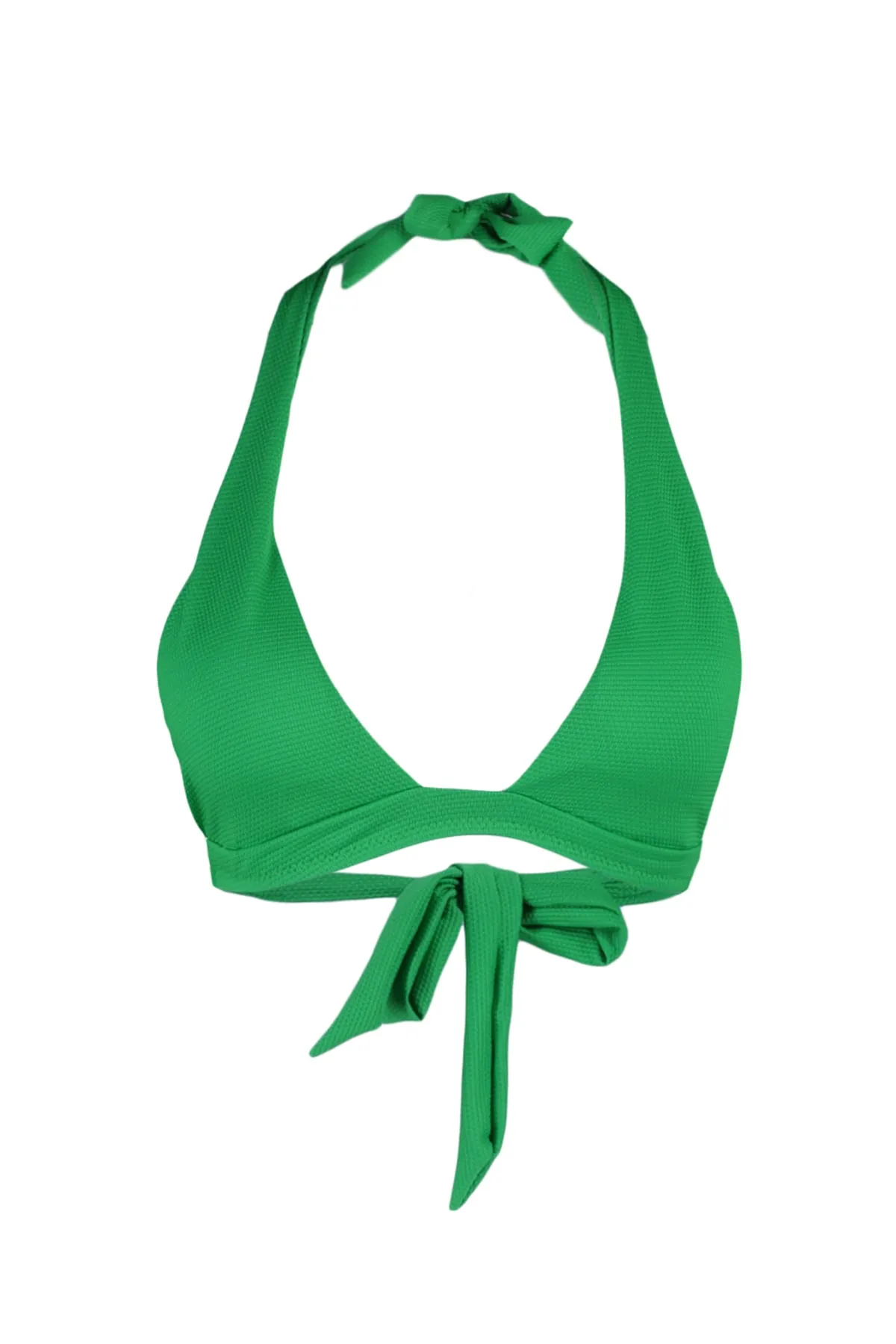 Trendyol Collection  Grünes dreieckiges strukturiertes Bikinioberteil TBESS23BU00134