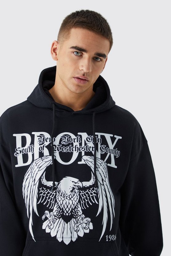Oversize Hoodie mit Bronx Adler Print