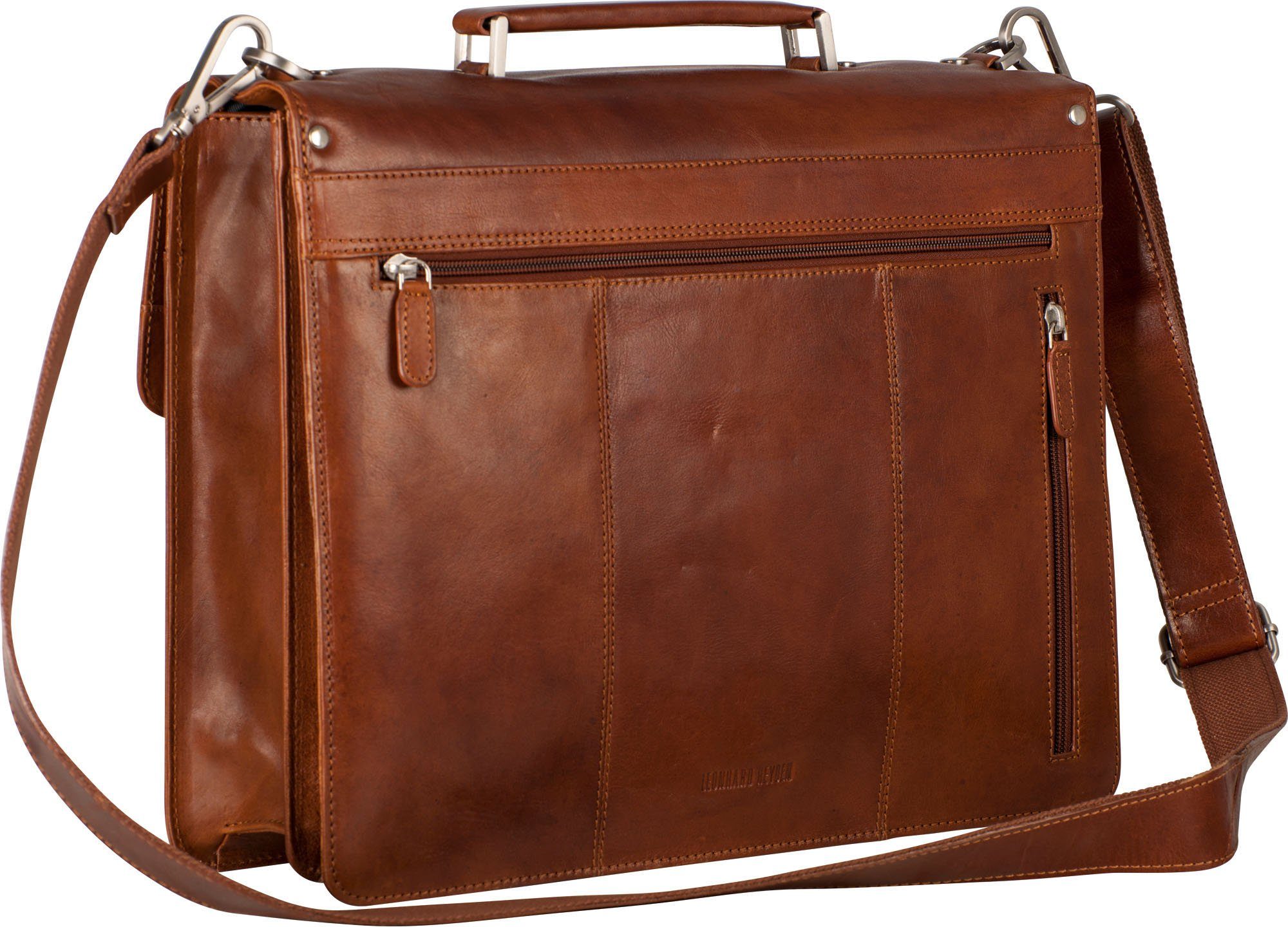 Leonhard Heyden Aktentasche Cambridge, cognac, 2 Fächer; mit 15-Zoll Laptopfach