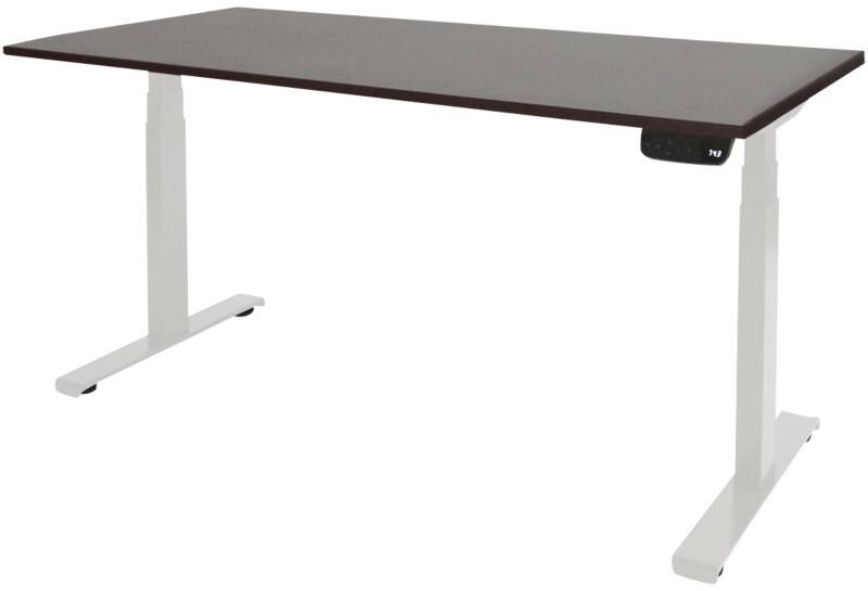 Schaffenburg Höhenverstellbar Sitz-Stehschreibtisch Rechteckig Eiche Holz Weiß T-Fuß 1.400 x 800 x 645 mm