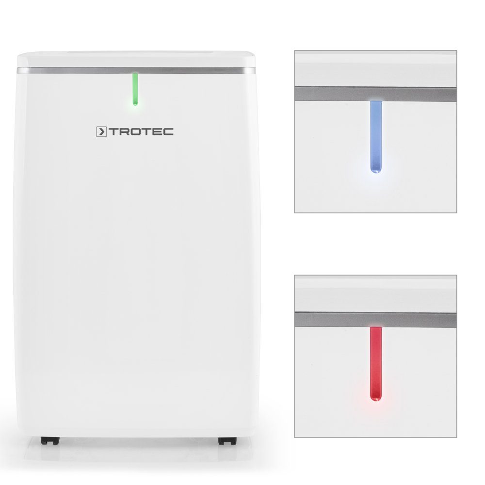 TROTEC Luftentfeuchter TTK 72 E, für 125 m³ Räume, Entfeuchtung 24,00 l/Tag, Tank 5,50 l, Entfeuchtungsautomatik mit Zielwertvorwahl zwischen 30 und 80 %