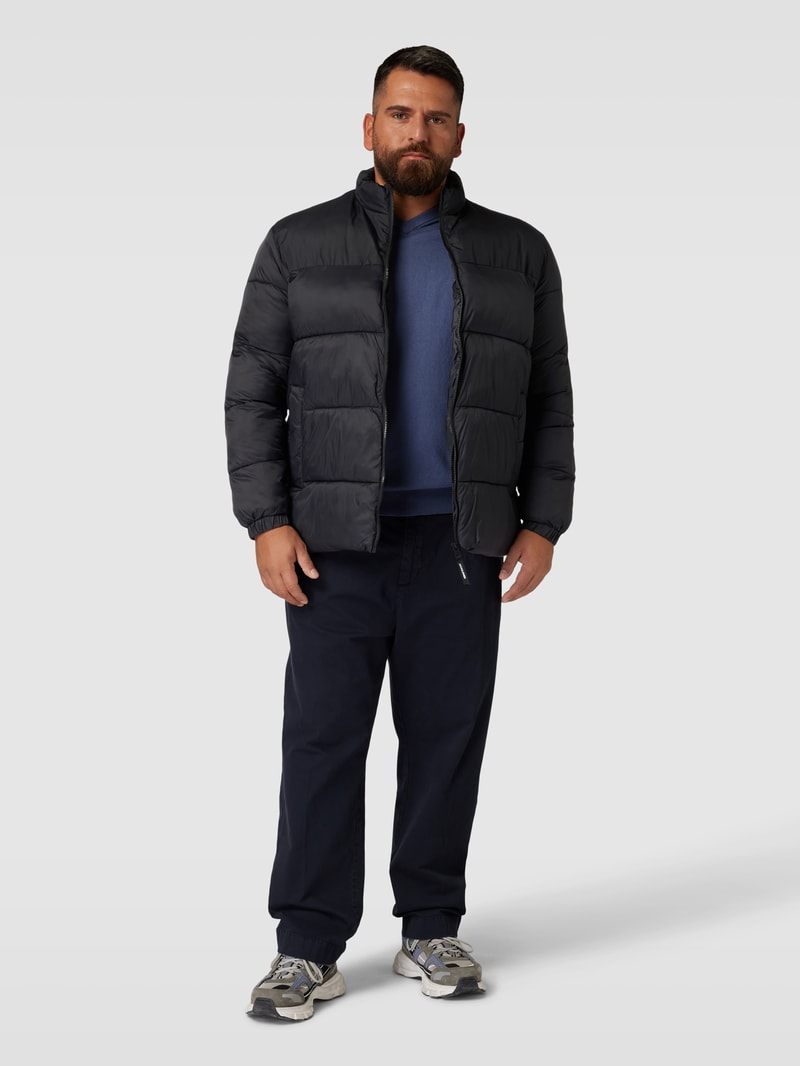 PLUS SIZE Steppjacke im Two-Tone-Design Modell 'TOBY' in schwarz