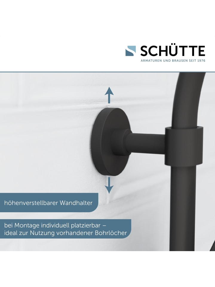 Schütte Duschset MADURA FRESH in Schwarz matt - (L) 41 x (B) 27 x (H) 101 cm günstig kaufen onesize