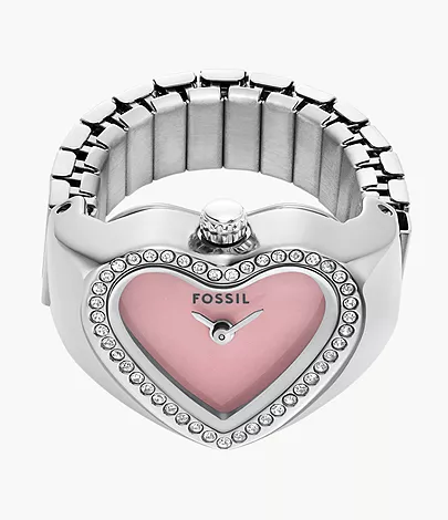 Fossil Ringuhr 2-Zeiger-Werk Edelstahl