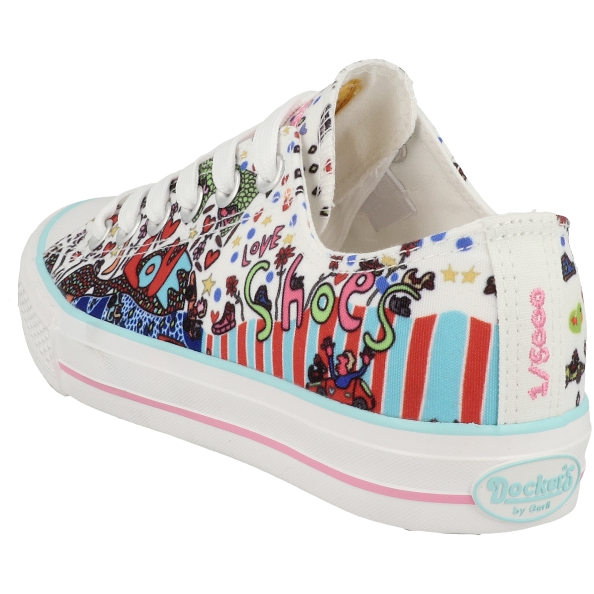 Dockers by Gerli 38AY696 X Art Limited Edition Sneaker Low weiss