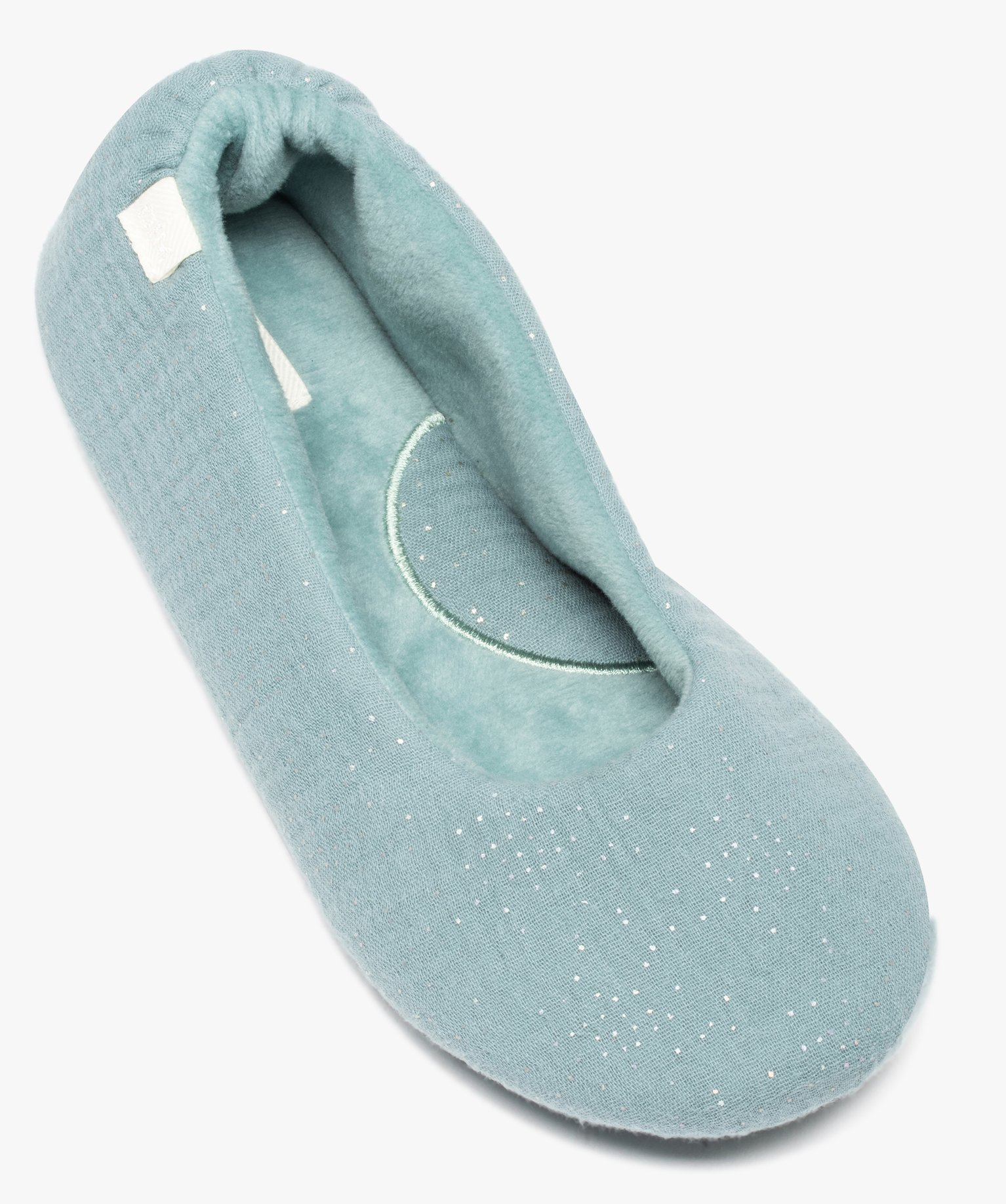 Chaussons femme ballerines en mousseline pailletée - Dim bleu | GEMO