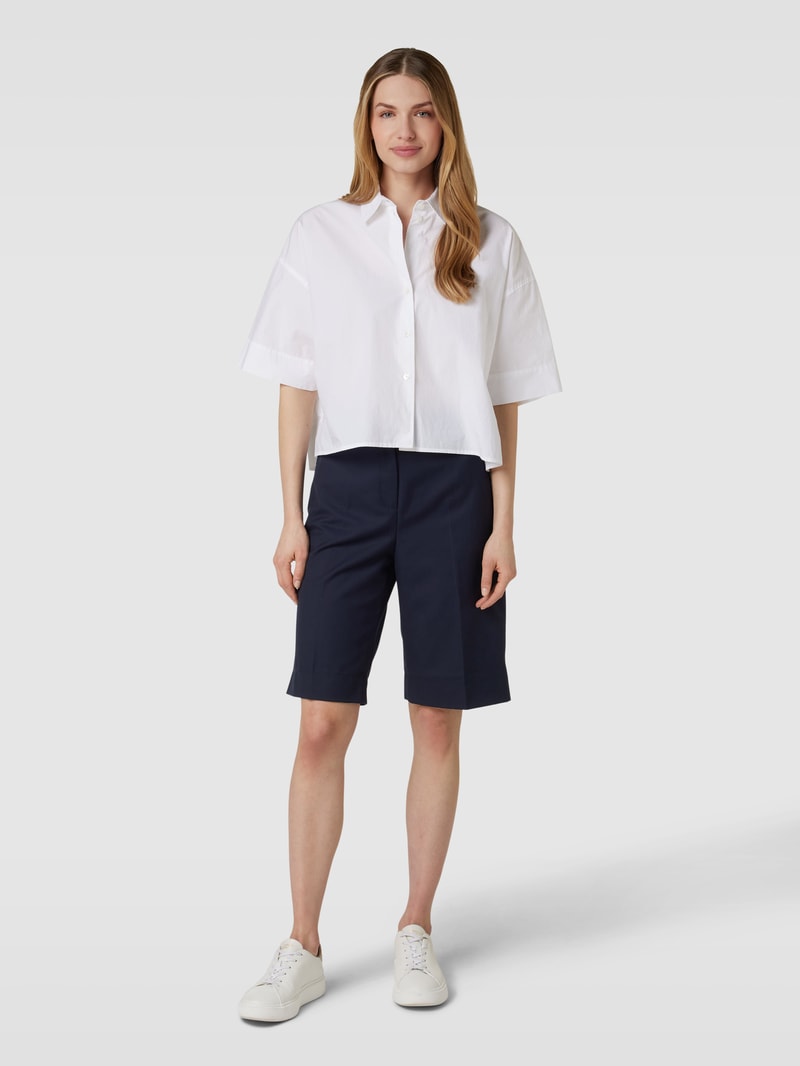 Bermudas mit Bügelfalten in marineblau