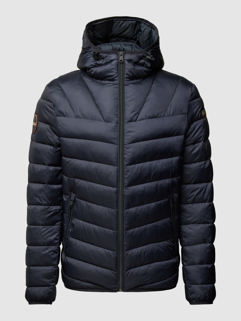 Steppjacke mit Kapuze Modell 'AERONS' in schwarz