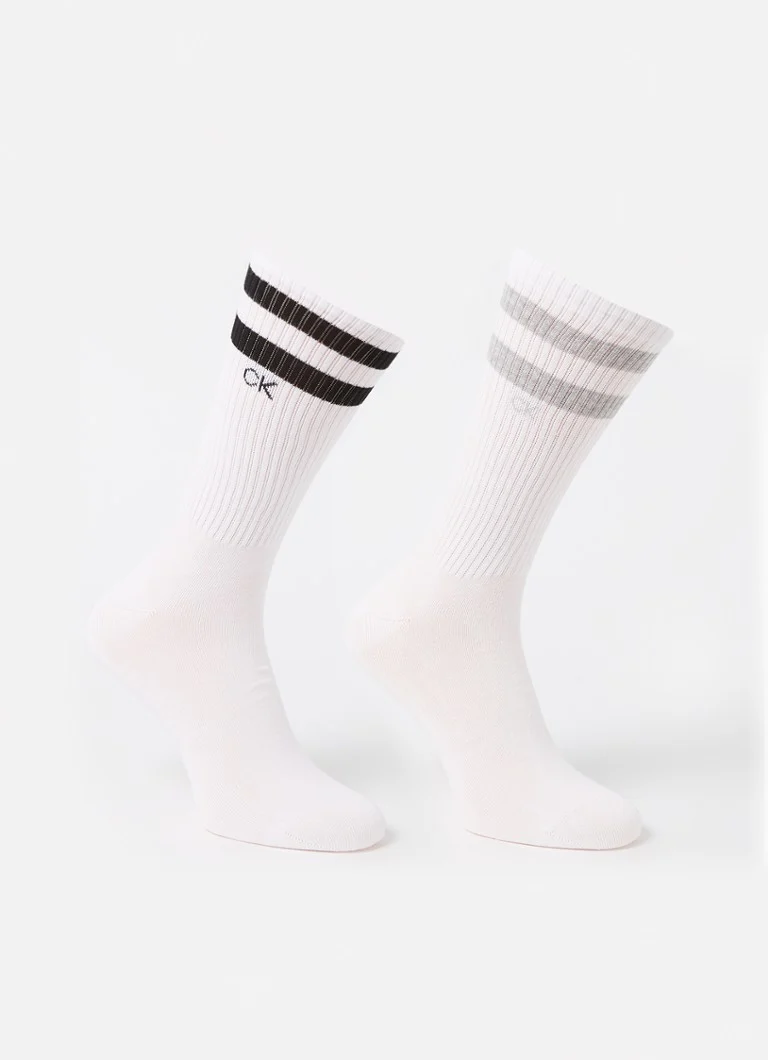 Calvin Klein sports socks with stripe print in a 2-pack