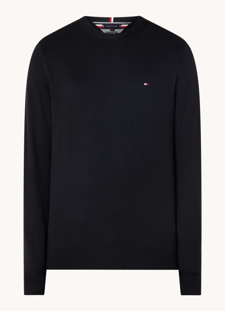 Tommy Hilfiger Fine-knit cashmere blend pullover with logo embroidery