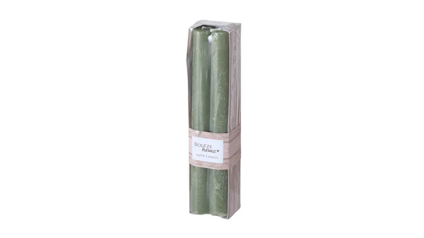 Boltze Stabkerze Melia 20cm 4er Pack Grün