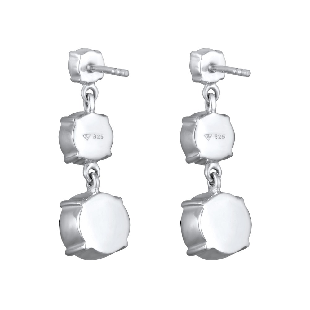 Elli Elli Boucles d'Oreilles Femmes pendentif d'oreilles rond avec cristaux bleu en ar Boucles d'oreilles