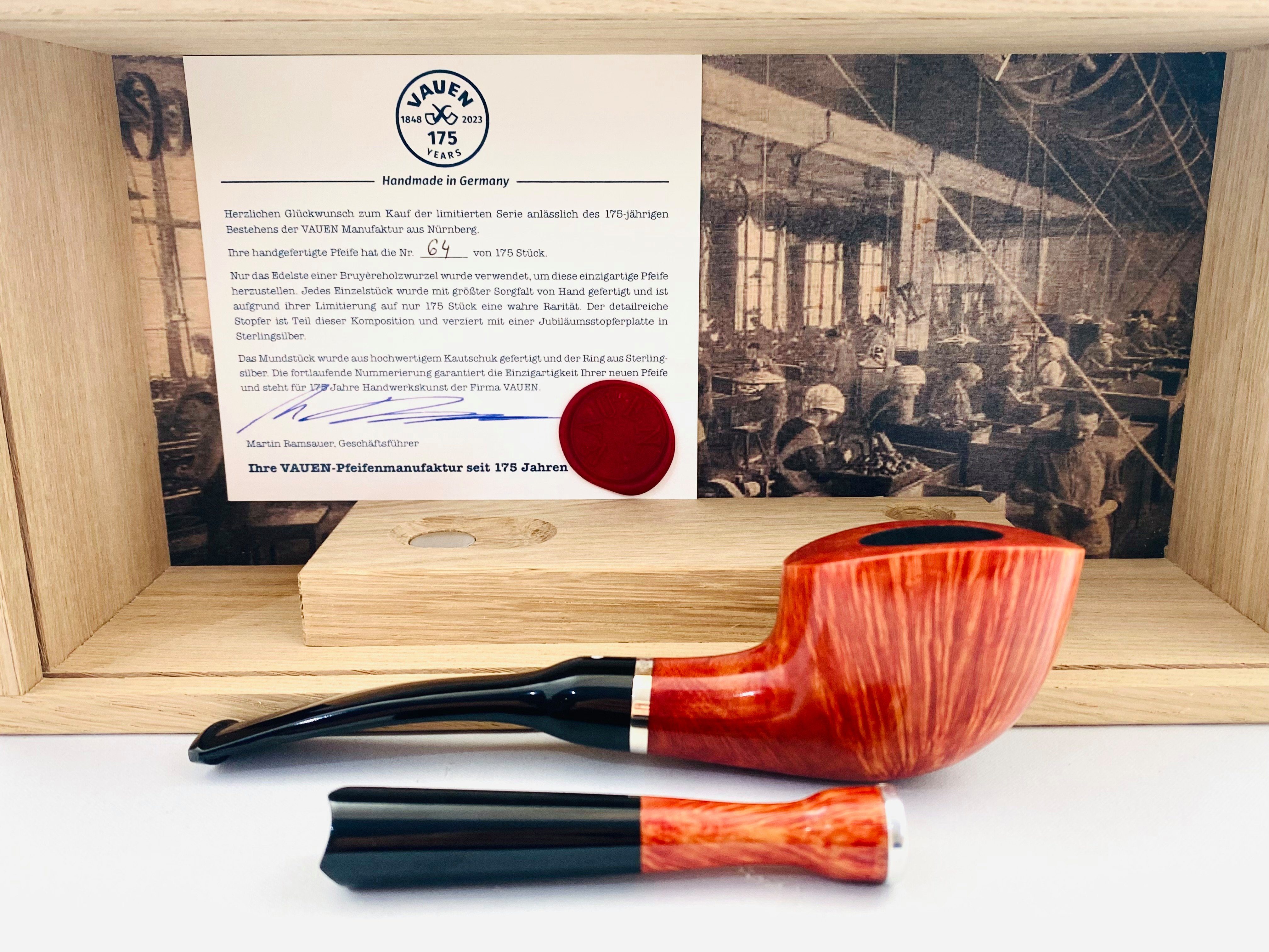 VAUEN Handpfeife Pfeife 175 Jahre Jubiläumspfeife Einzelstück Limited Nr. 64/175