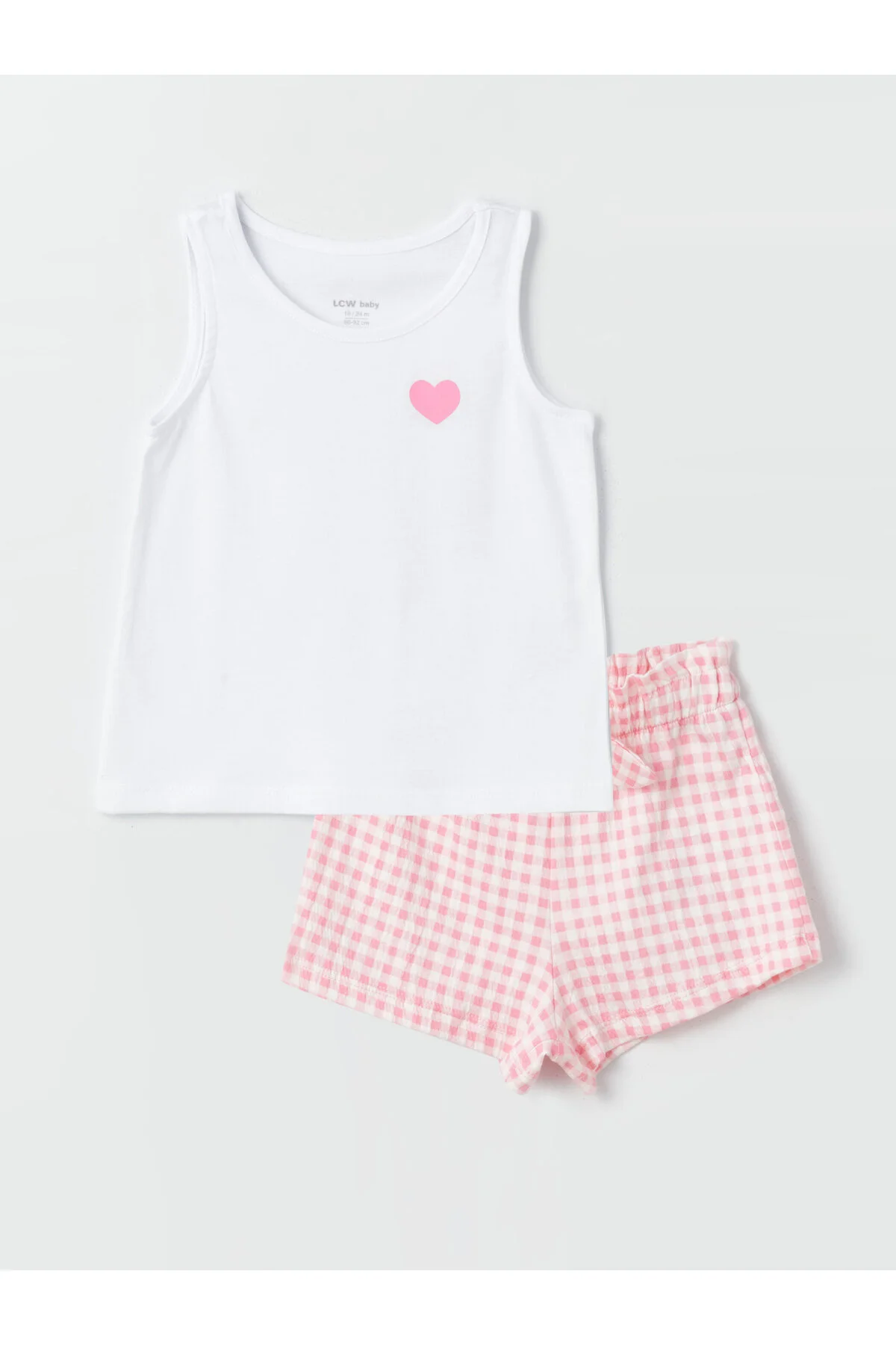 LC Waikiki  Bedrucktes Unterhemd und Shorts für Babys mit Rundhalsausschnitt, 2er-Set