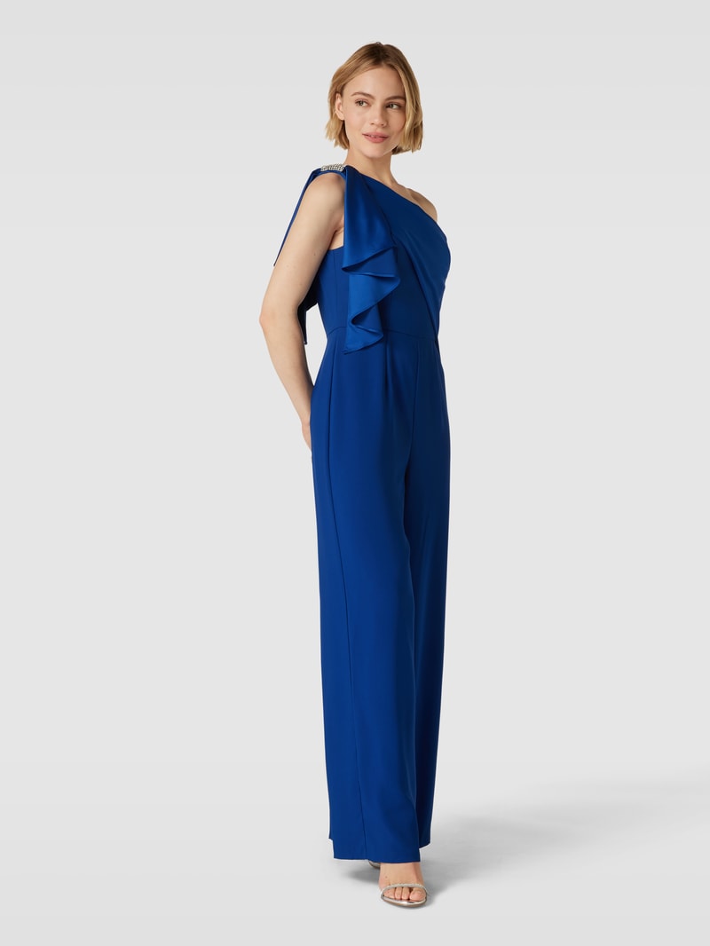 Jumpsuit mit Volants in blau