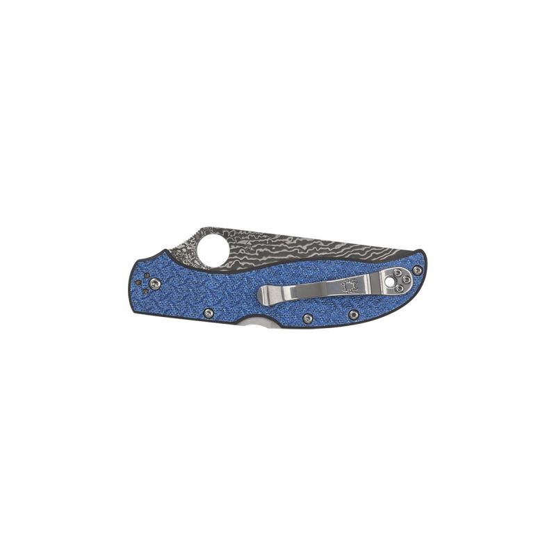 Spyderco Stretch 2 XL Blue NISHIJIN Glass Fiber damascus C258GFBLP