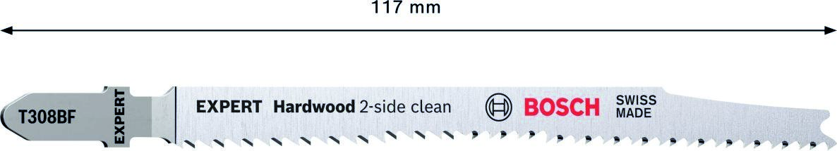Bosch Blauw Accessoires 2608900544 Expert âHardwood 2-side cleanâ T 308 BF decoupeerzaagblad 5-delig
