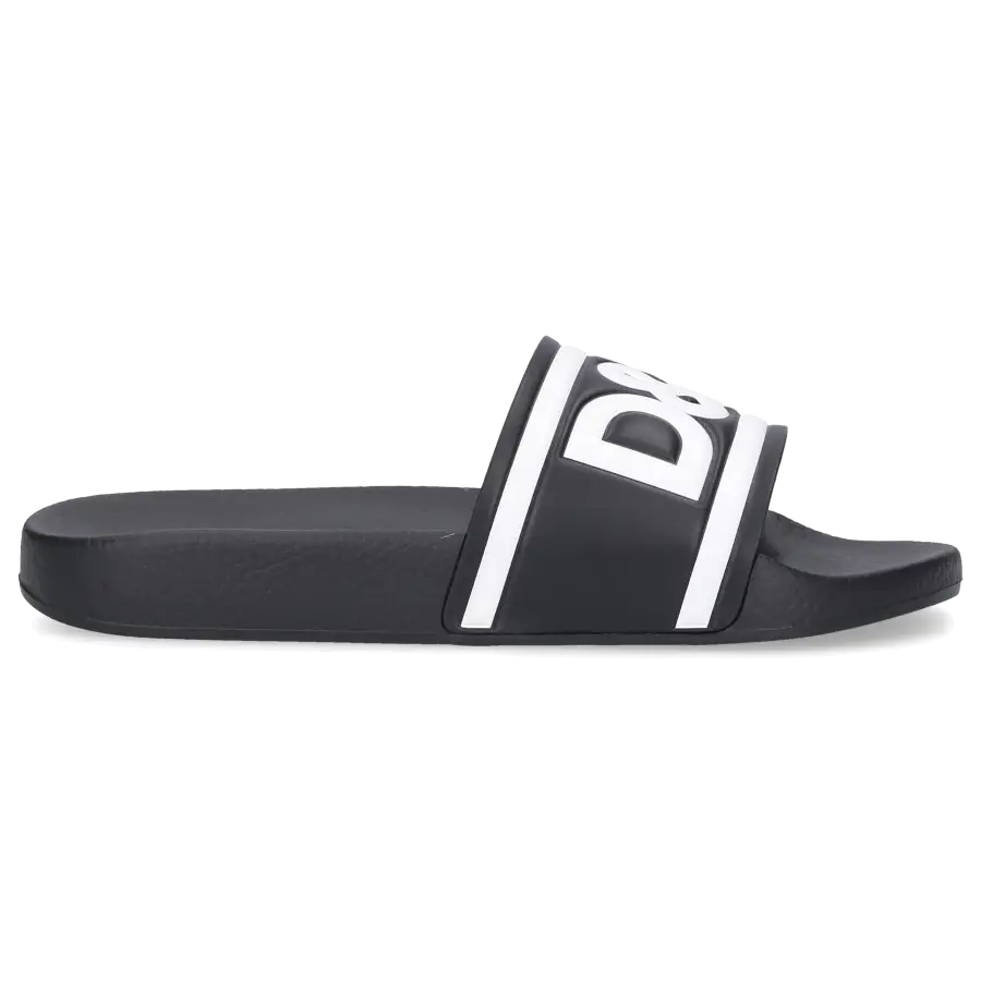 Dolce & Gabbana - Sandalen SAINT BARTH Leder schwarz Logo - schwarz